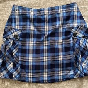 Land’s End blue plaid mini y2k skirt